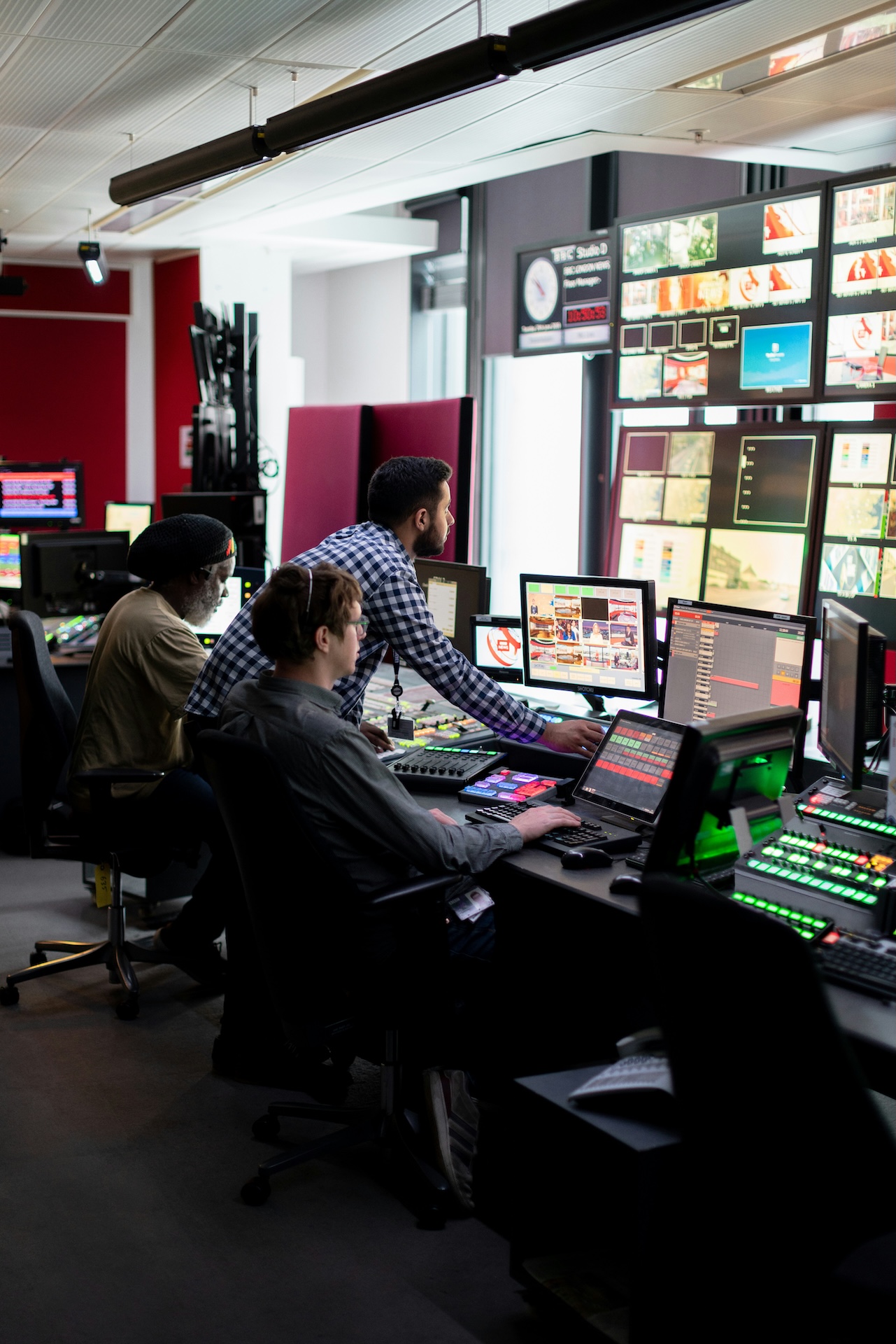 Operators in a control room